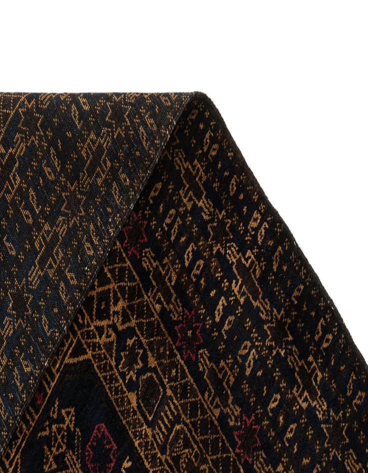 Detail image of  2' 10 x 4' 6  Hand Knotted Afghan Akhche Oriental Wool Rug