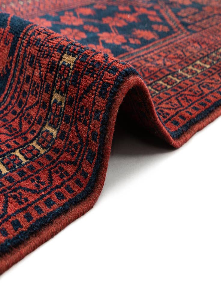 Detail image of  2' 7 x 4' 6  Hand Knotted Afghan Akhche Oriental Wool Rug