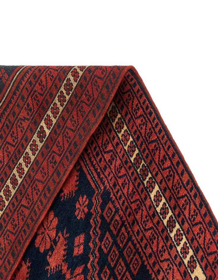 Detail image of  2' 7 x 4' 6  Hand Knotted Afghan Akhche Oriental Wool Rug