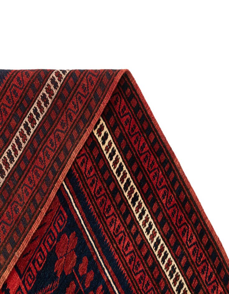 Detail image of  3' 8 x 6' 5  Hand Knotted Afghan Akhche Wool Rug