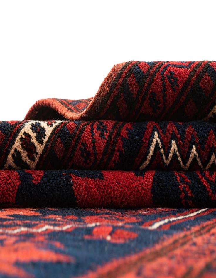 Detail image of  3' 8 x 6' 5  Hand Knotted Afghan Akhche Wool Rug