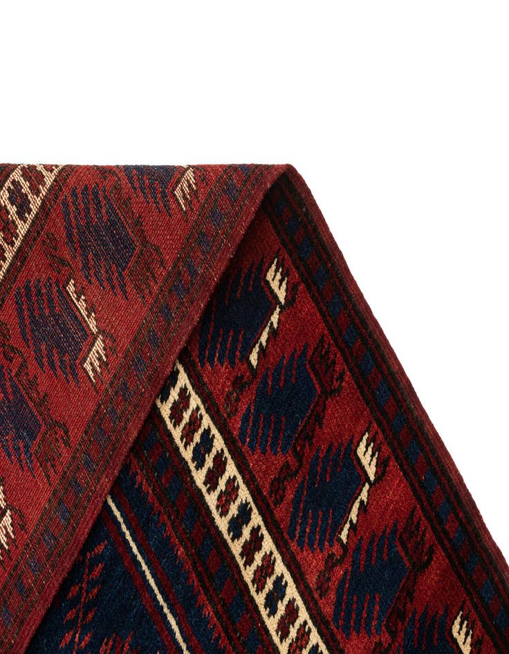 Detail image of  3' 6 x 6' 3  Hand Knotted Afghan Akhche Oriental Wool Rug