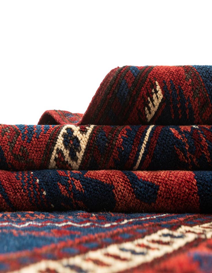 Detail image of  3' 6 x 6' 3  Hand Knotted Afghan Akhche Oriental Wool Rug