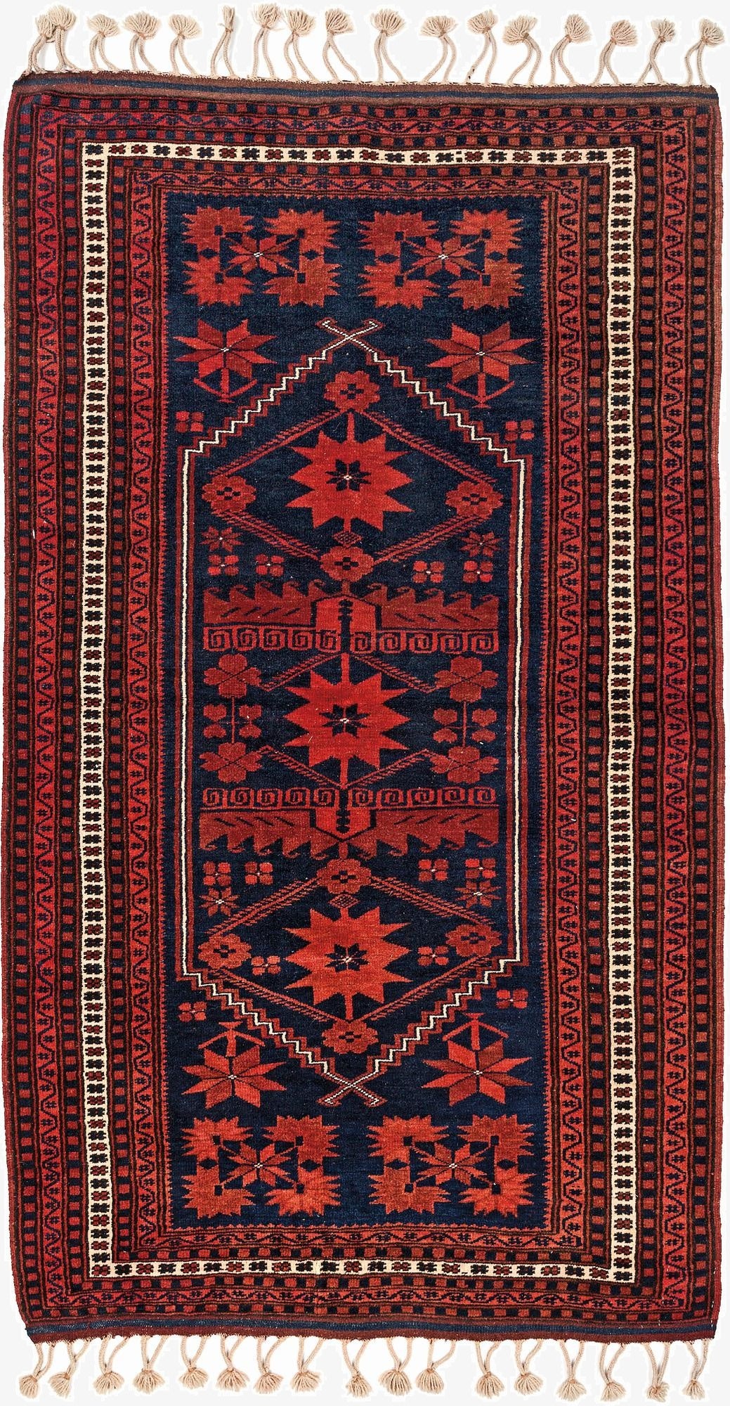  3' 8 x 6' 5  Hand Knotted Afghan Akhche Wool Rug
