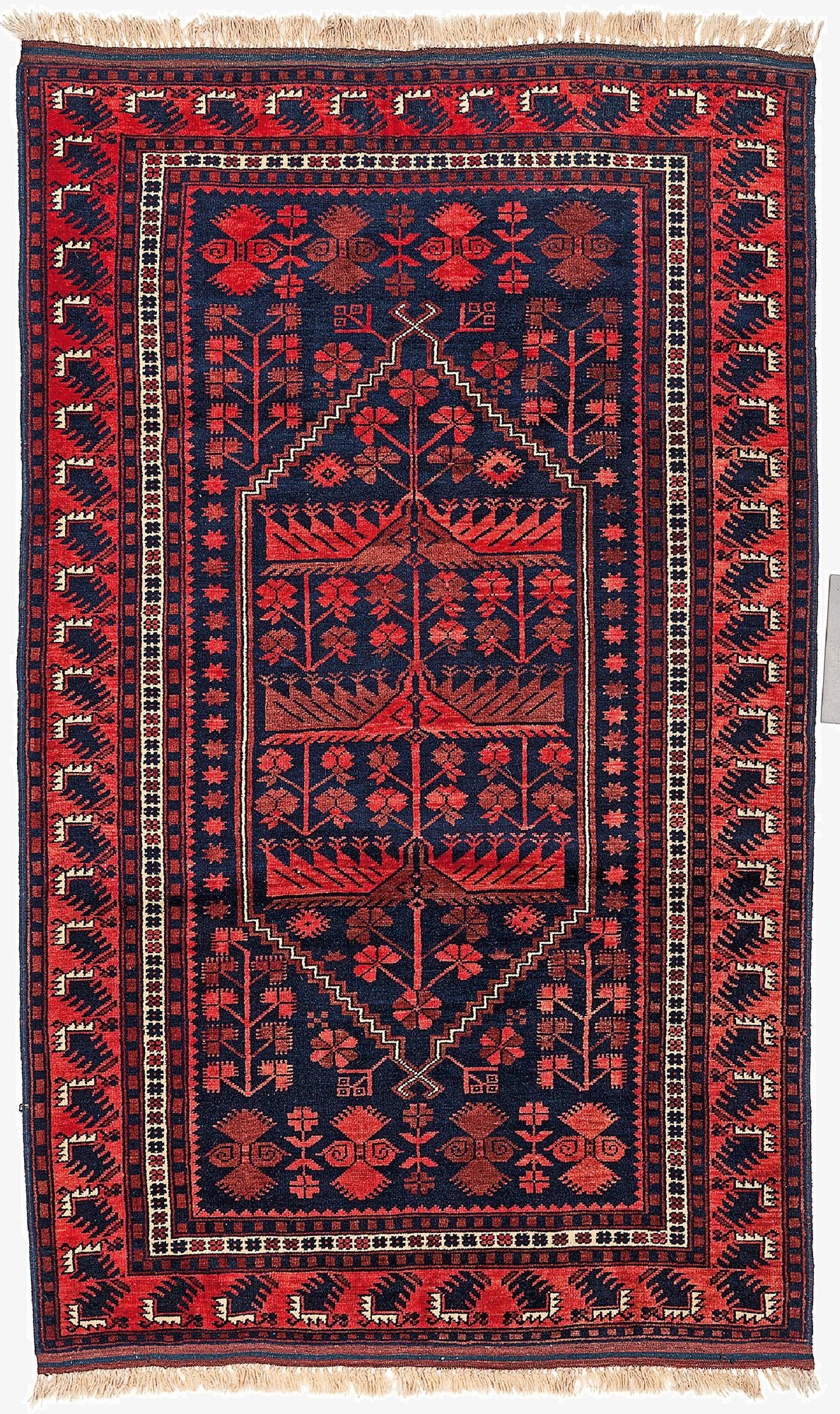  4' x 6' 9  Hand Knotted Afghan Akhche Oriental Wool Rug