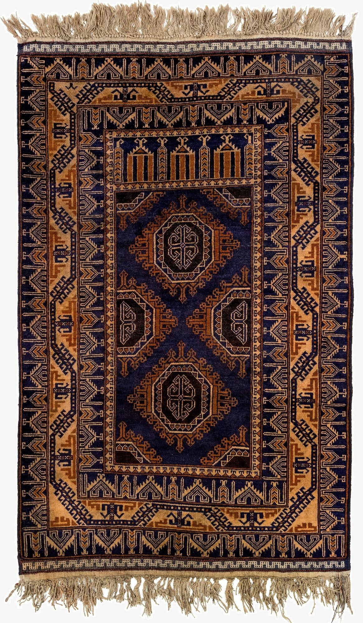  3' x 4' 10  Hand Knotted Afghan Akhche Oriental Wool Rug