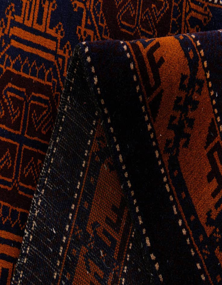 Detail image of  3' x 4' 9  Hand Knotted Afghan Ersari Wool Rug