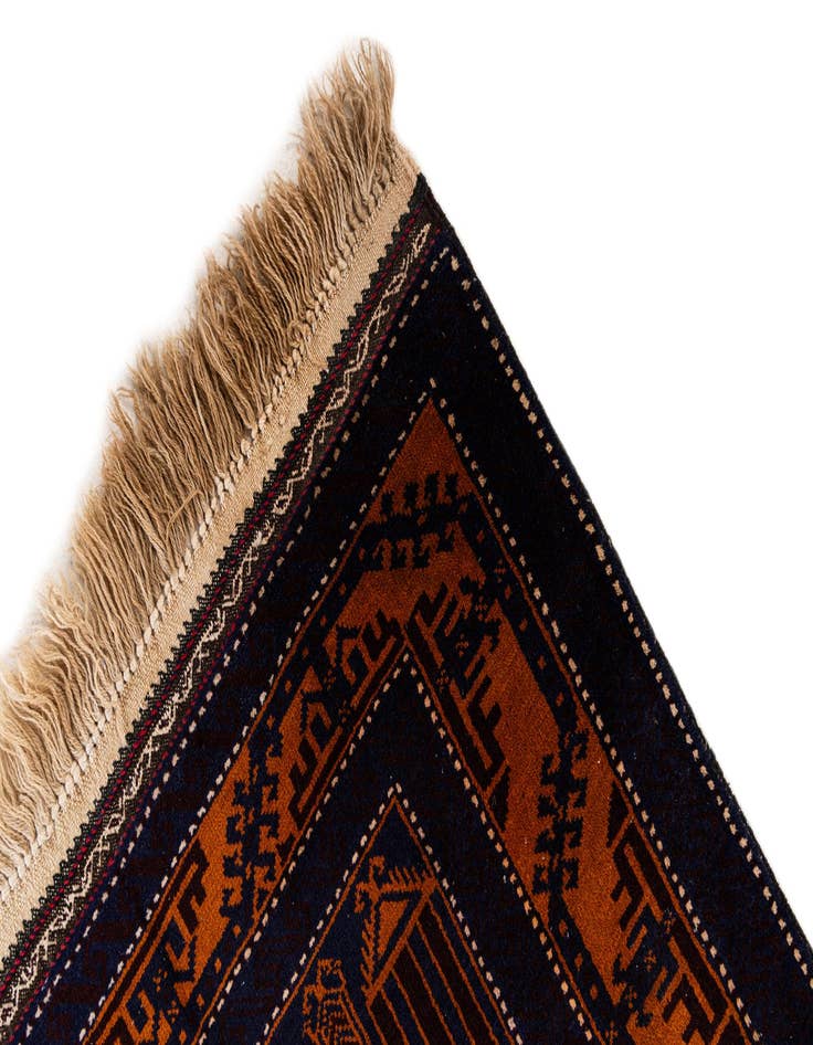 Detail image of  3' x 4' 9  Hand Knotted Afghan Ersari Wool Rug