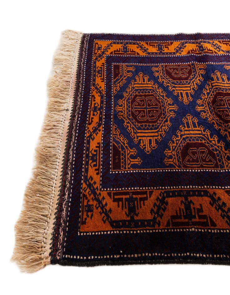 Detail image of  3' x 4' 9  Hand Knotted Afghan Ersari Wool Rug