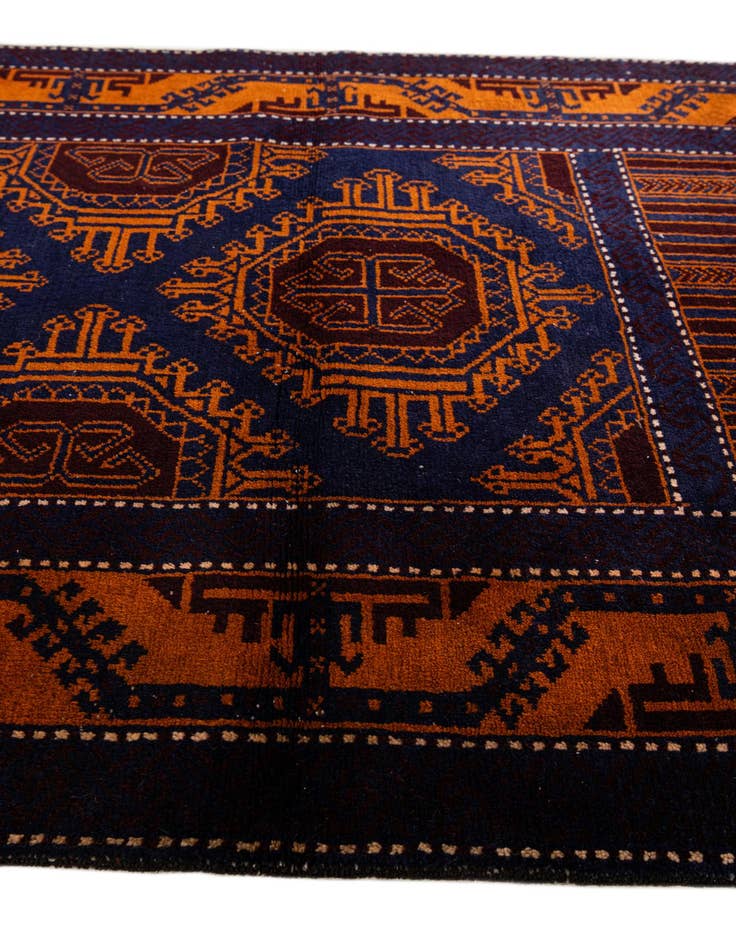 Detail image of  3' x 4' 9  Hand Knotted Afghan Ersari Wool Rug