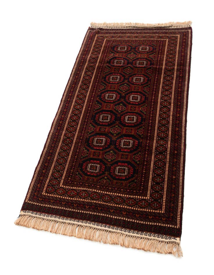 Detail image of  4' x 6' 1  Hand Knotted Afghan Mouri Oriental Wool Rug