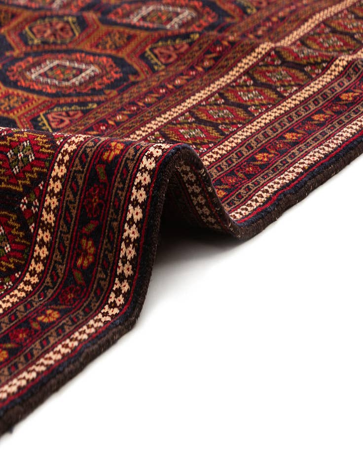 Detail image of  4' x 6' 1  Hand Knotted Afghan Mouri Oriental Wool Rug