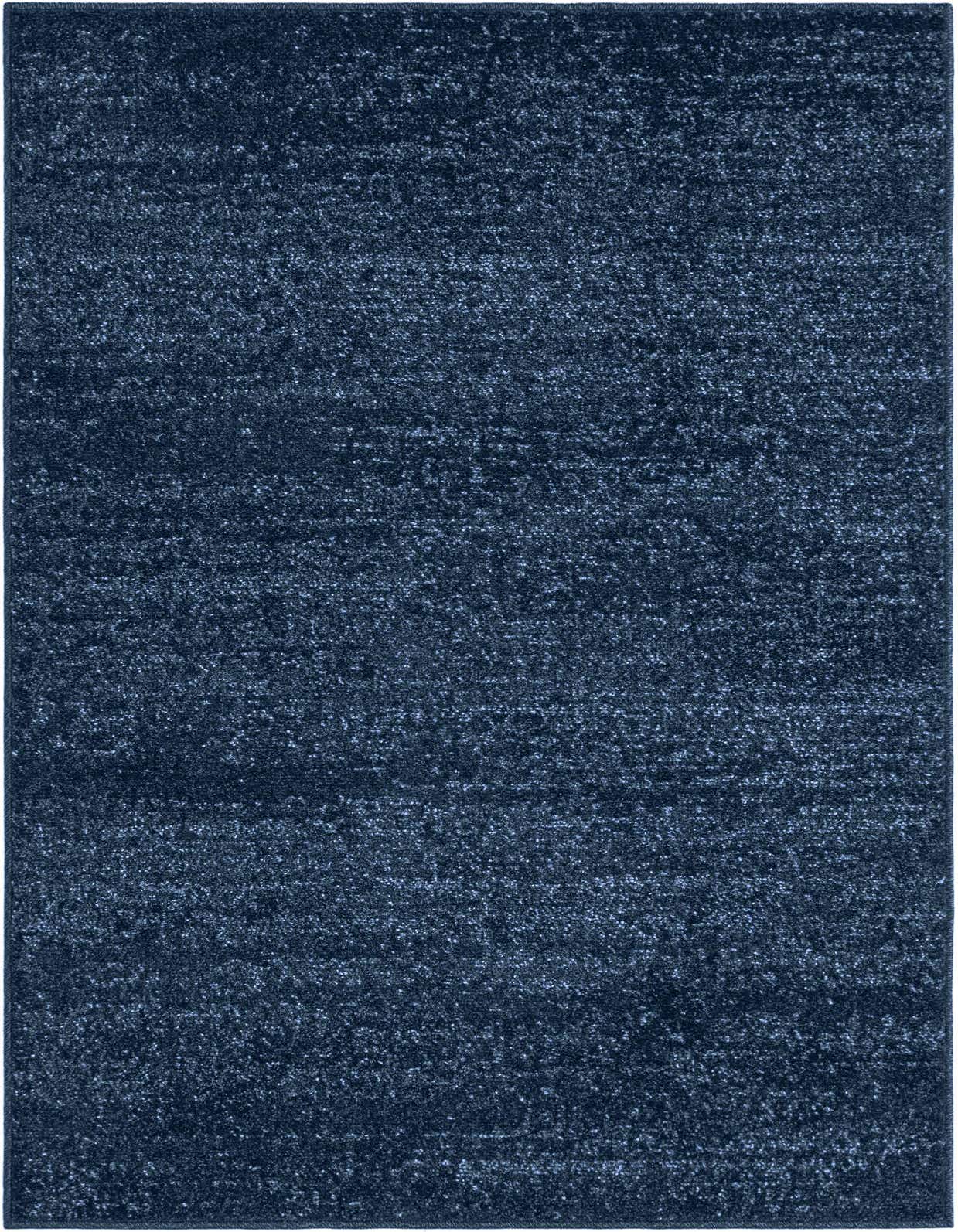 A 3x5 rectangular navy blue area rug with a subtle textured, solid pattern, ideal for a kitchen or entryway.
