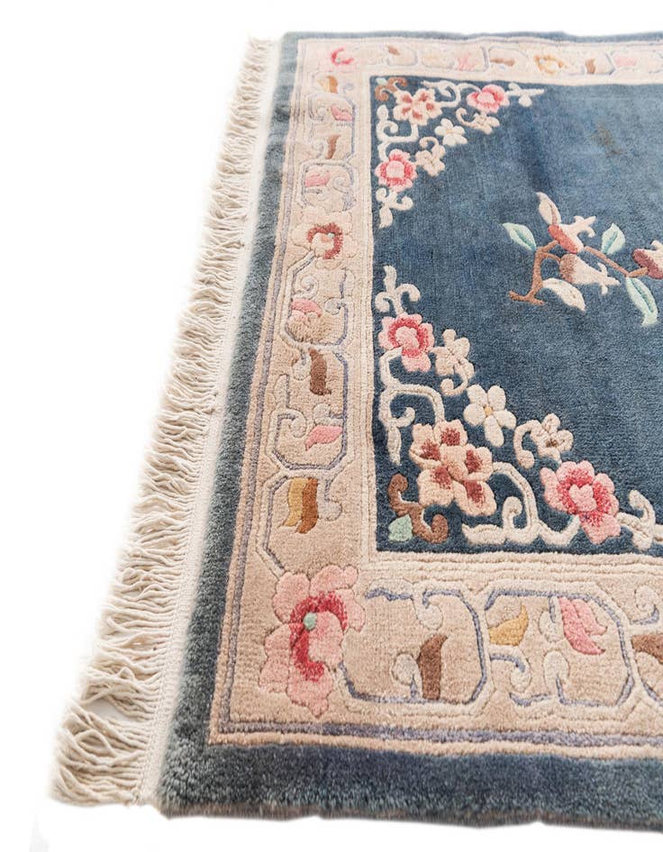 Detail image of 4' x 7' Hand Knotted Antique Finish Wool Rug