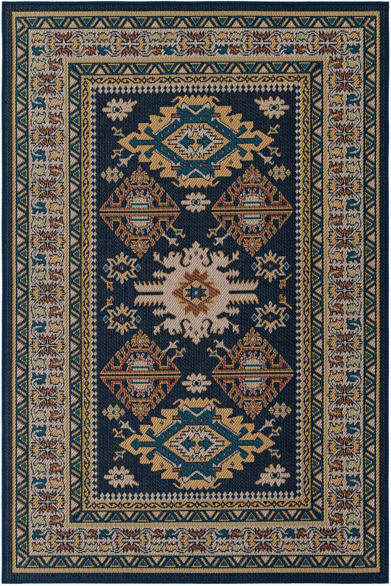  5' 3 x 8'  Washable Baja Indoor / Outdoor Rug