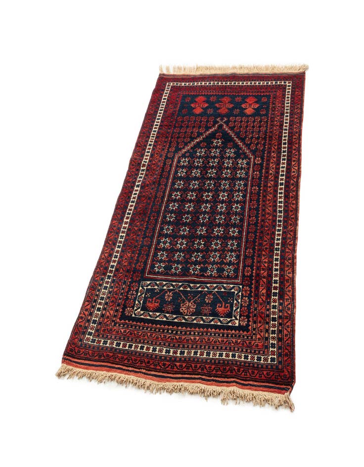 Detail image of  3' 6 x 5' 9  Hand Knotted Balouch Oriental Wool Rug