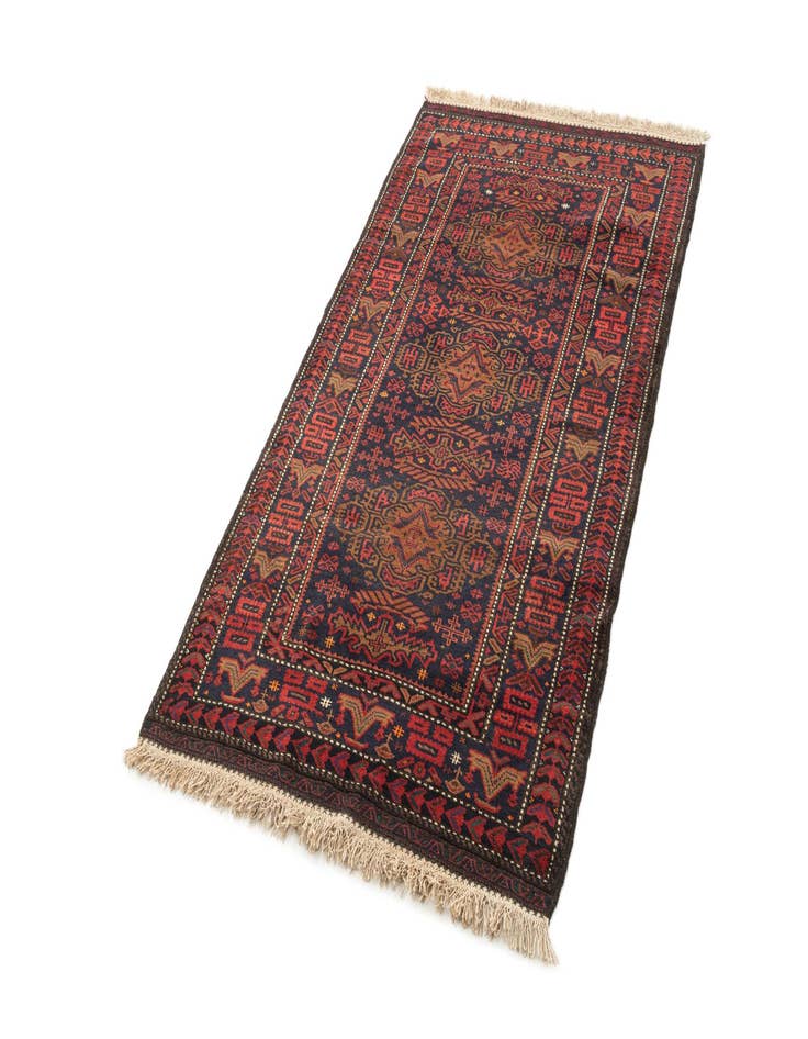 Detail image of  3' 4 x 6' 4  Hand Knotted Balouch Oriental Wool Rug