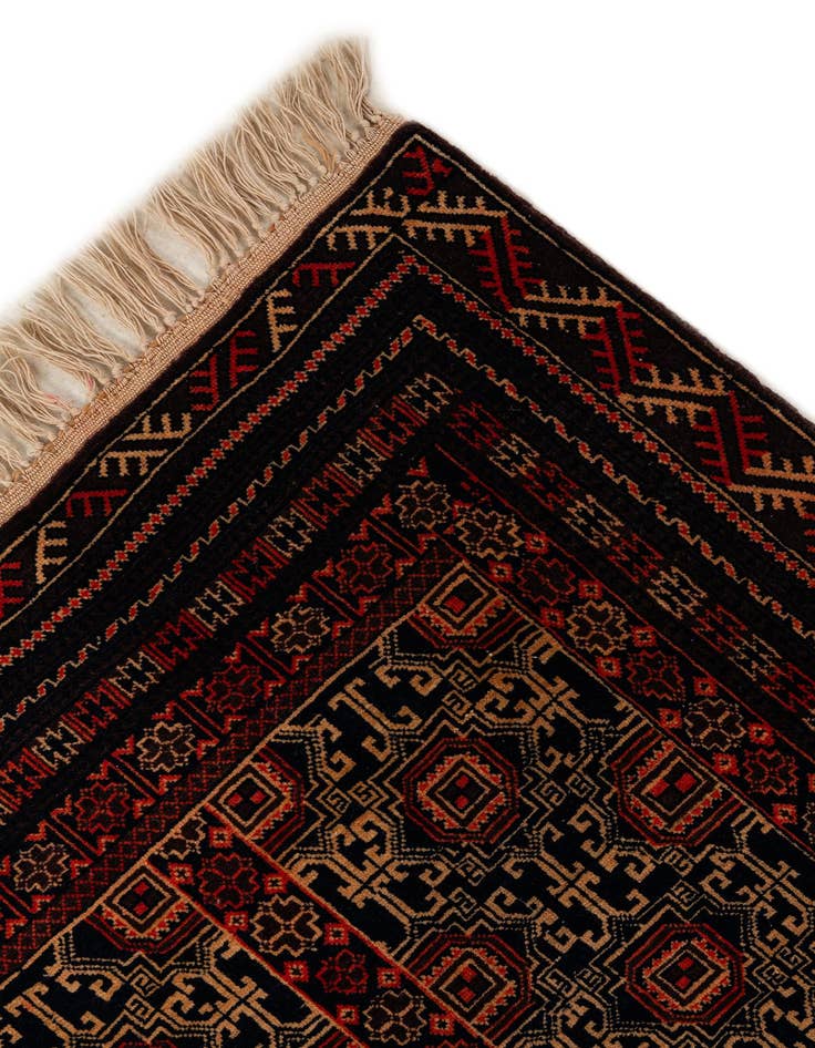 Detail image of  4' 1 x 6' 3  Hand Knotted Balouch Persian Wool Rug