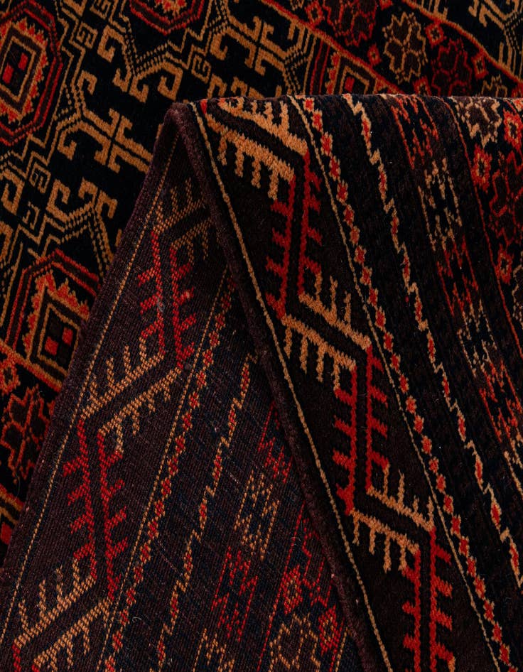 Detail image of  4' 1 x 6' 3  Hand Knotted Balouch Persian Wool Rug