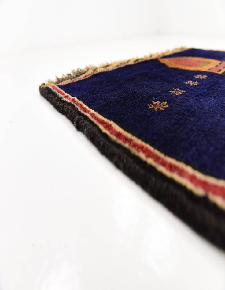 Detail image of  2' 10 x 5'  Hand Knotted Balouch Persian Wool Rug