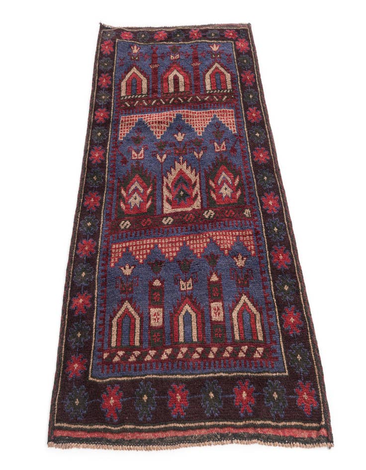 Detail image of  3' x 4' 9  Hand Knotted Balouch Persian Wool Rug