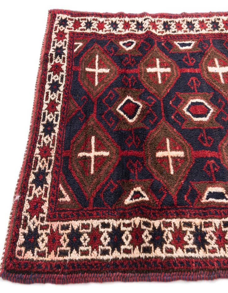 Detail image of  3' x 4' 6  Hand Knotted Balouch Persian Wool Rug