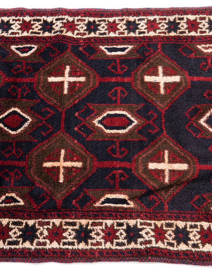 Detail image of  3' x 4' 6  Hand Knotted Balouch Persian Wool Rug