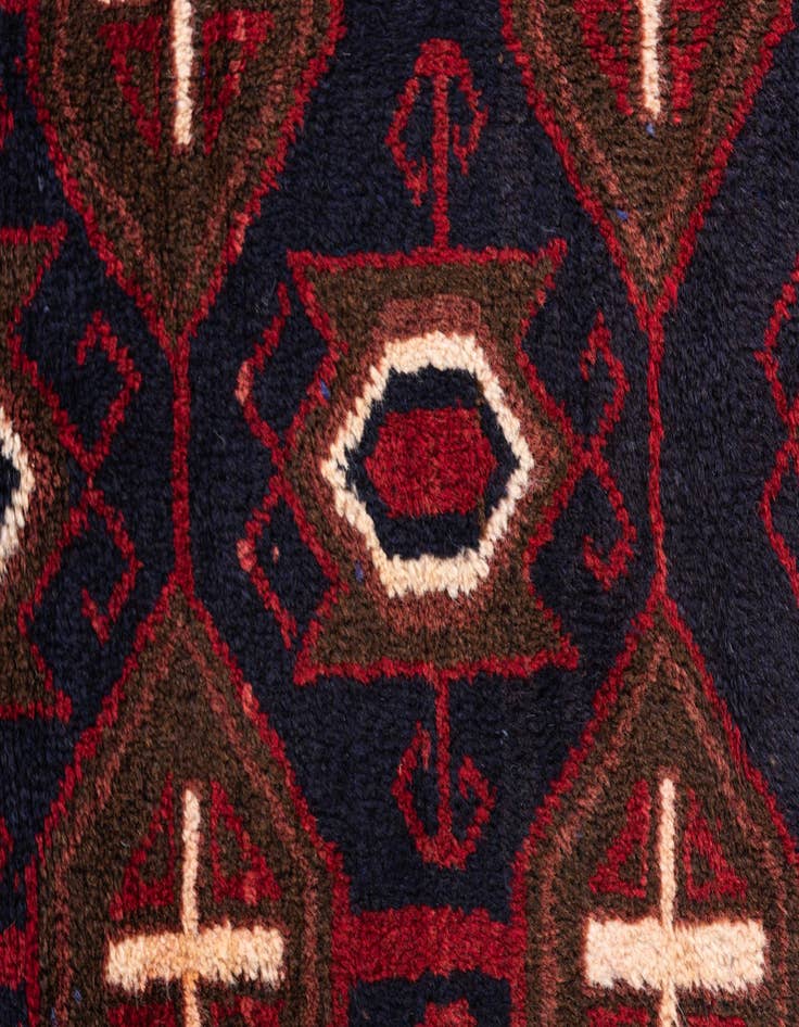 Detail image of  3' x 4' 6  Hand Knotted Balouch Persian Wool Rug