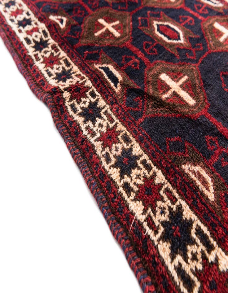 Detail image of  3' x 4' 6  Hand Knotted Balouch Persian Wool Rug