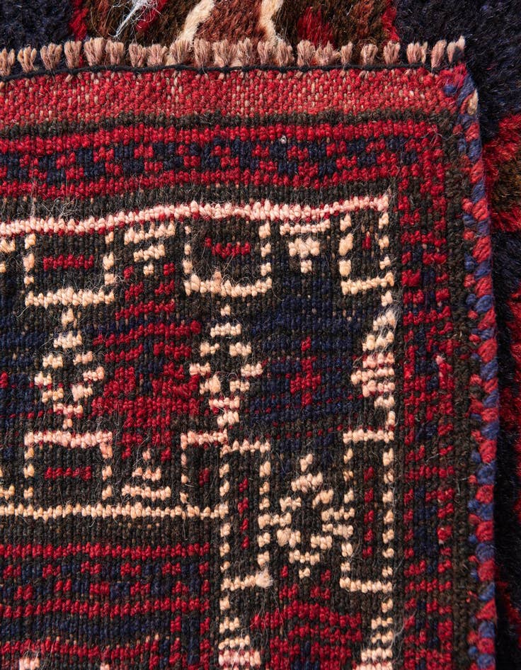 Detail image of  3' x 4' 6  Hand Knotted Balouch Persian Wool Rug