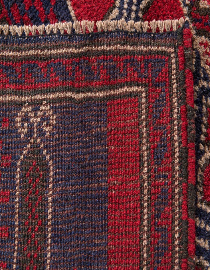 Detail image of  2' 10 x 4' 6  Hand Knotted Balouch Persian Wool Rug