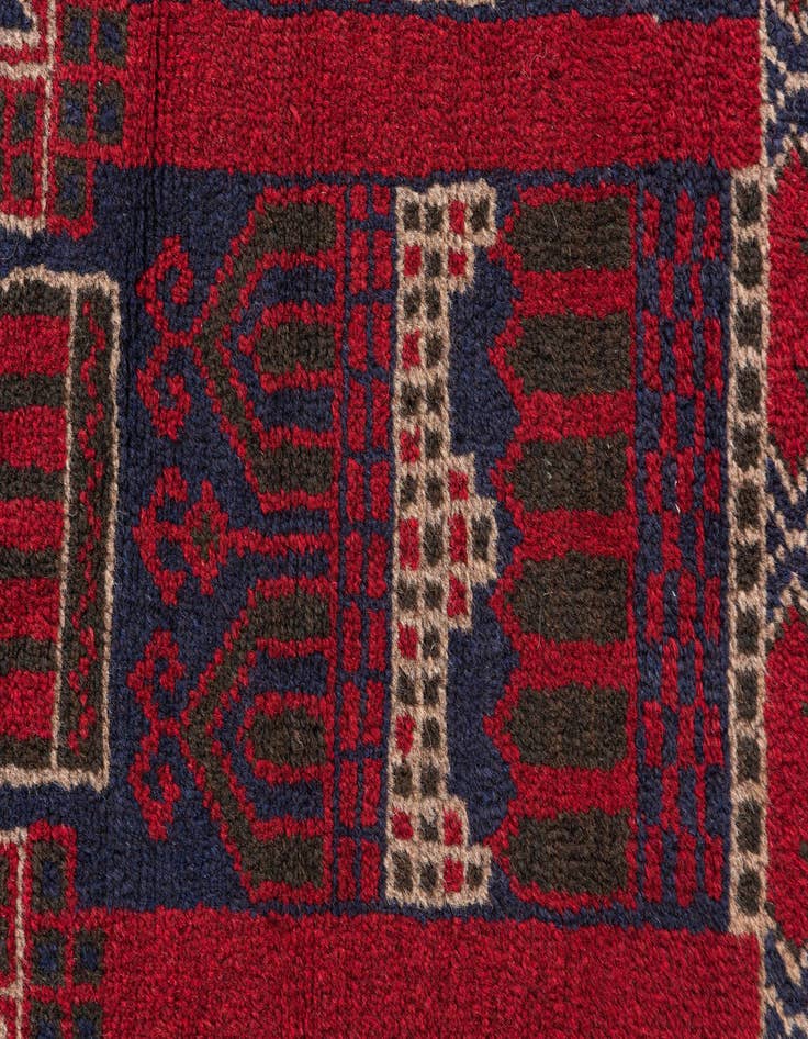 Detail image of  2' 10 x 4' 6  Hand Knotted Balouch Persian Wool Rug