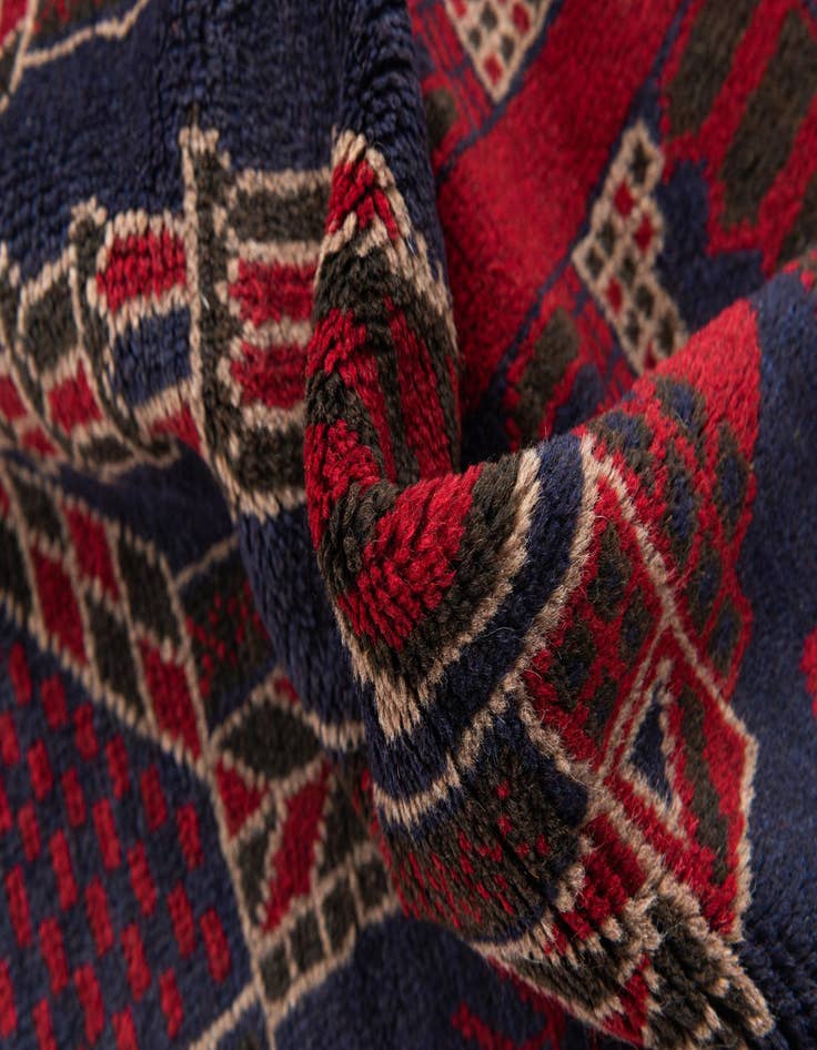 Detail image of  2' 10 x 4' 6  Hand Knotted Balouch Persian Wool Rug