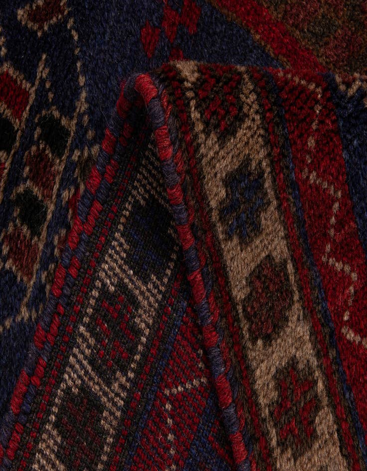 Detail image of  2' 10 x 4' 8  Hand Knotted Balouch Persian Wool Rug