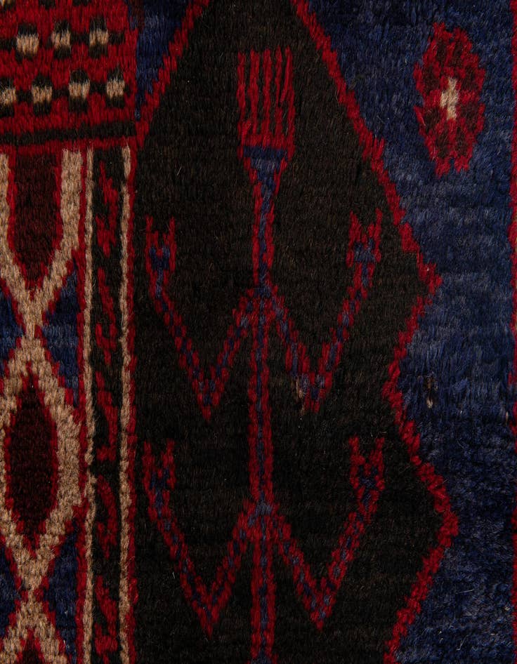 Detail image of  2' 10 x 4' 5  Hand Knotted Balouch Persian Wool Rug