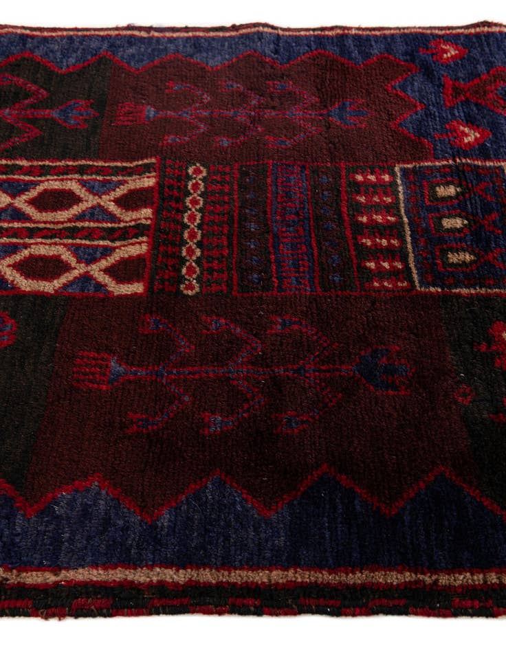 Detail image of  2' 10 x 4' 5  Hand Knotted Balouch Persian Wool Rug
