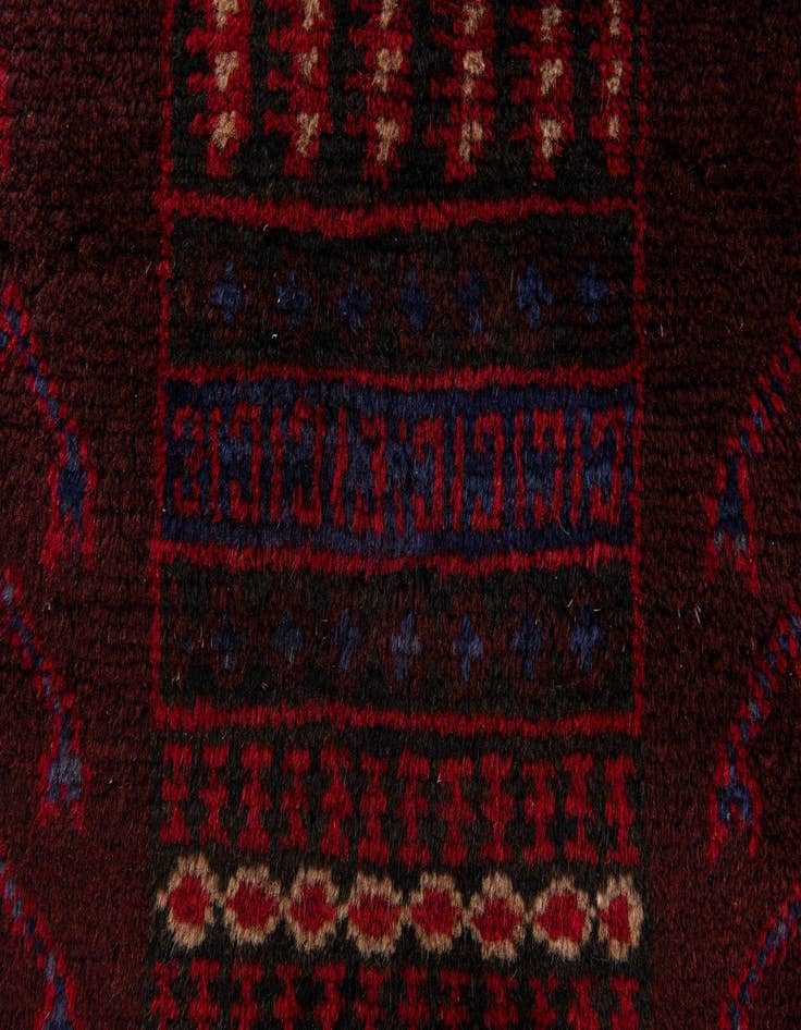 Detail image of  2' 10 x 4' 5  Hand Knotted Balouch Persian Wool Rug