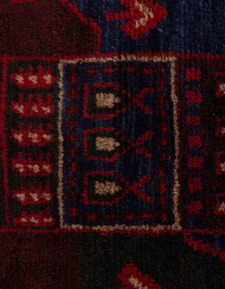 Detail image of  2' 10 x 4' 5  Hand Knotted Balouch Persian Wool Rug