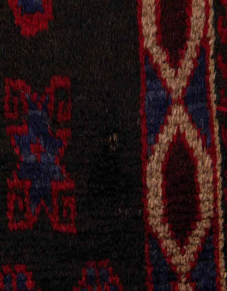 Detail image of  2' 10 x 4' 5  Hand Knotted Balouch Persian Wool Rug