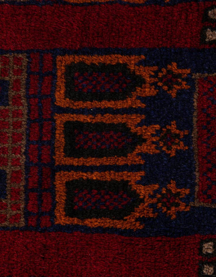 Detail image of  2' 10 x 4' 7  Hand Knotted Balouch Persian Wool Rug