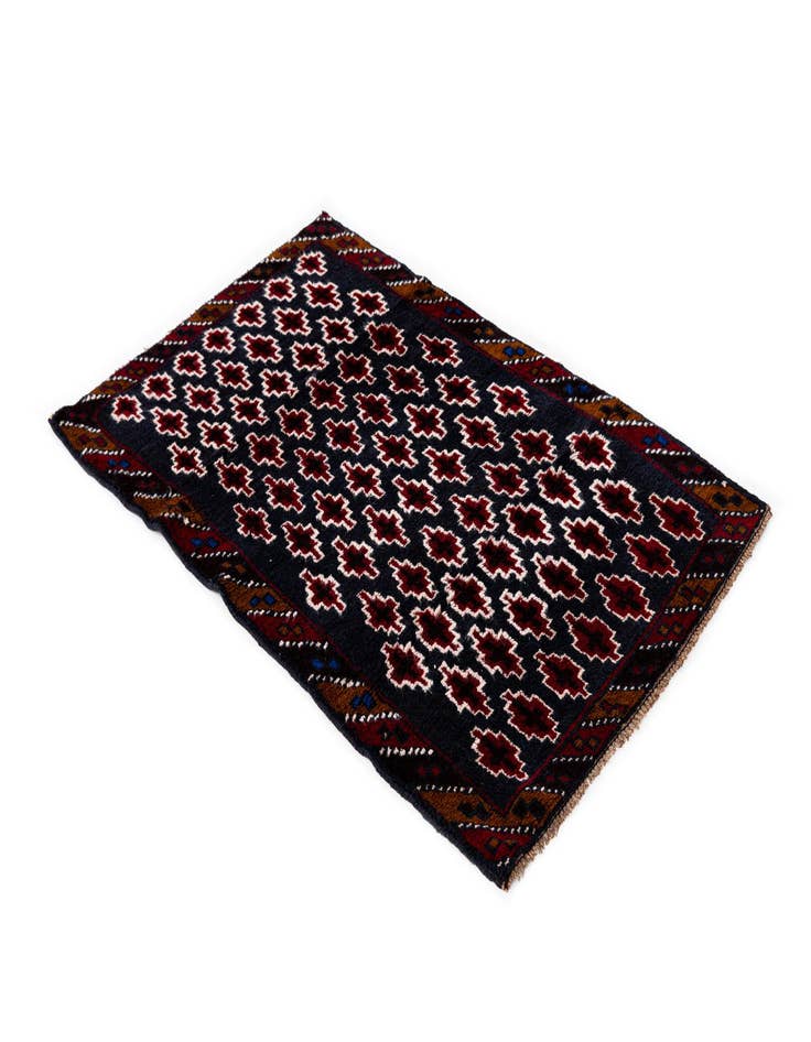 Detail image of  2' 10 x 4' 5  Hand Knotted Balouch Persian Wool Rug