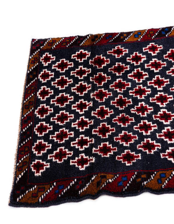 Detail image of  2' 10 x 4' 5  Hand Knotted Balouch Persian Wool Rug