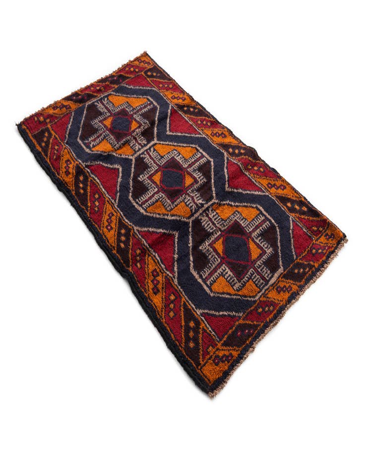 Detail image of 2' 10 x 4' 9 Hand Knotted Balouch Persian Wool Rug