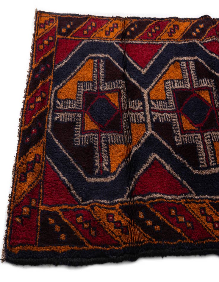Detail image of 2' 10 x 4' 9 Hand Knotted Balouch Persian Wool Rug