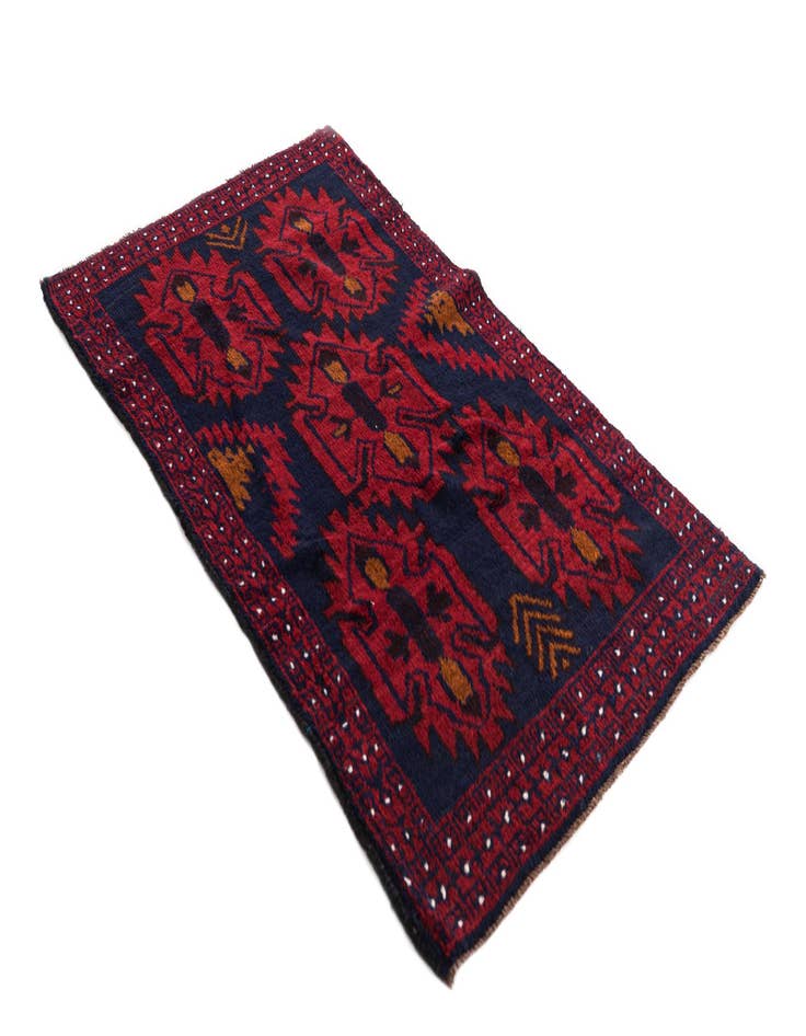 Detail image of  2' 9 x 4' 7  Hand Knotted Balouch Persian Wool Rug