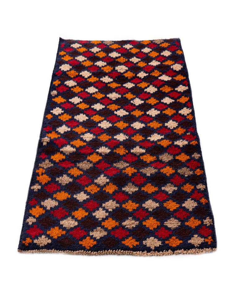 Detail image of  2' 10 x 4' 5  Hand Knotted Balouch Persian Wool Rug