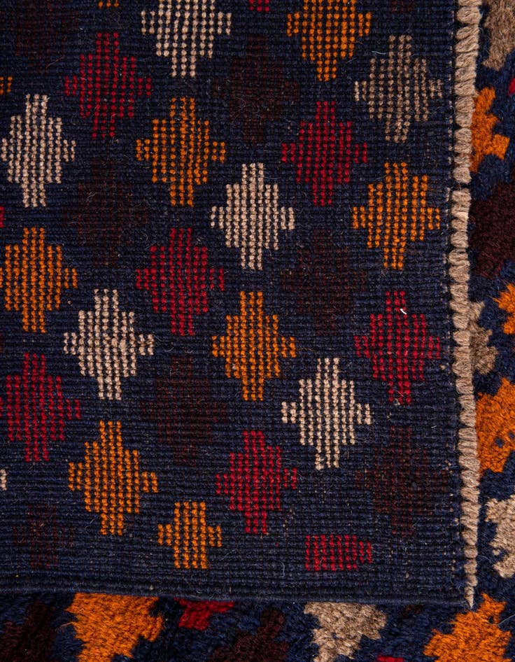 Detail image of  2' 10 x 4' 5  Hand Knotted Balouch Persian Wool Rug
