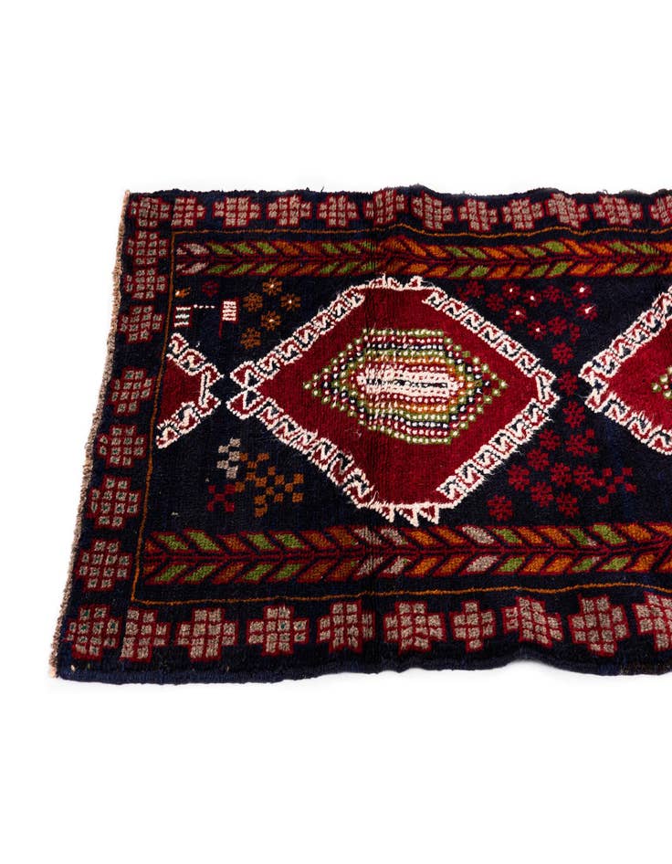 Detail image of  2' 10 x 4' 8  Hand Knotted Balouch Persian Wool Rug