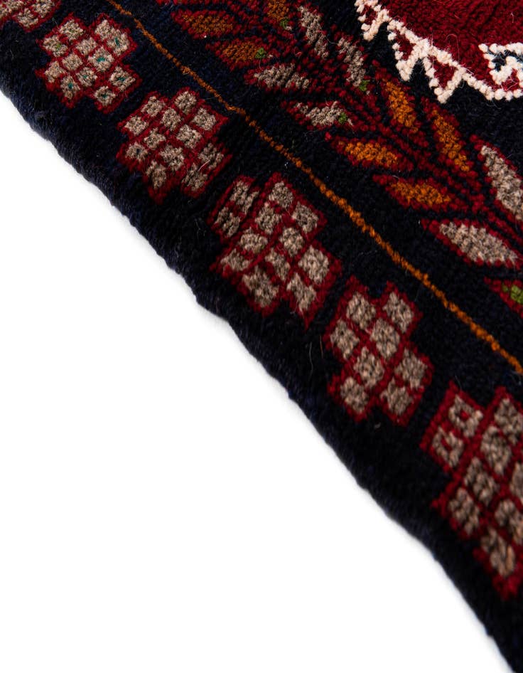Detail image of  2' 10 x 4' 8  Hand Knotted Balouch Persian Wool Rug