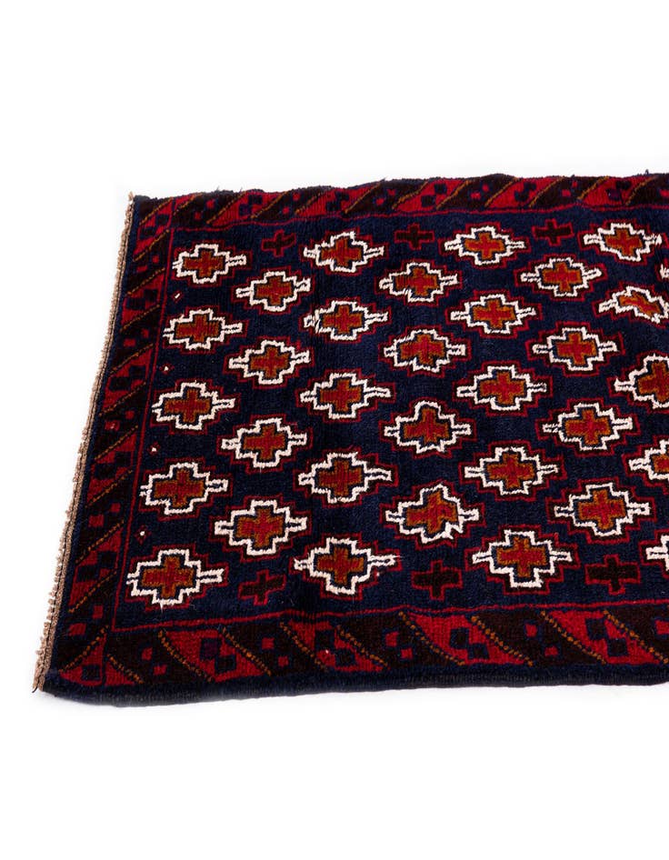 Detail image of  2' 10 x 4' 5  Hand Knotted Balouch Persian Wool Rug